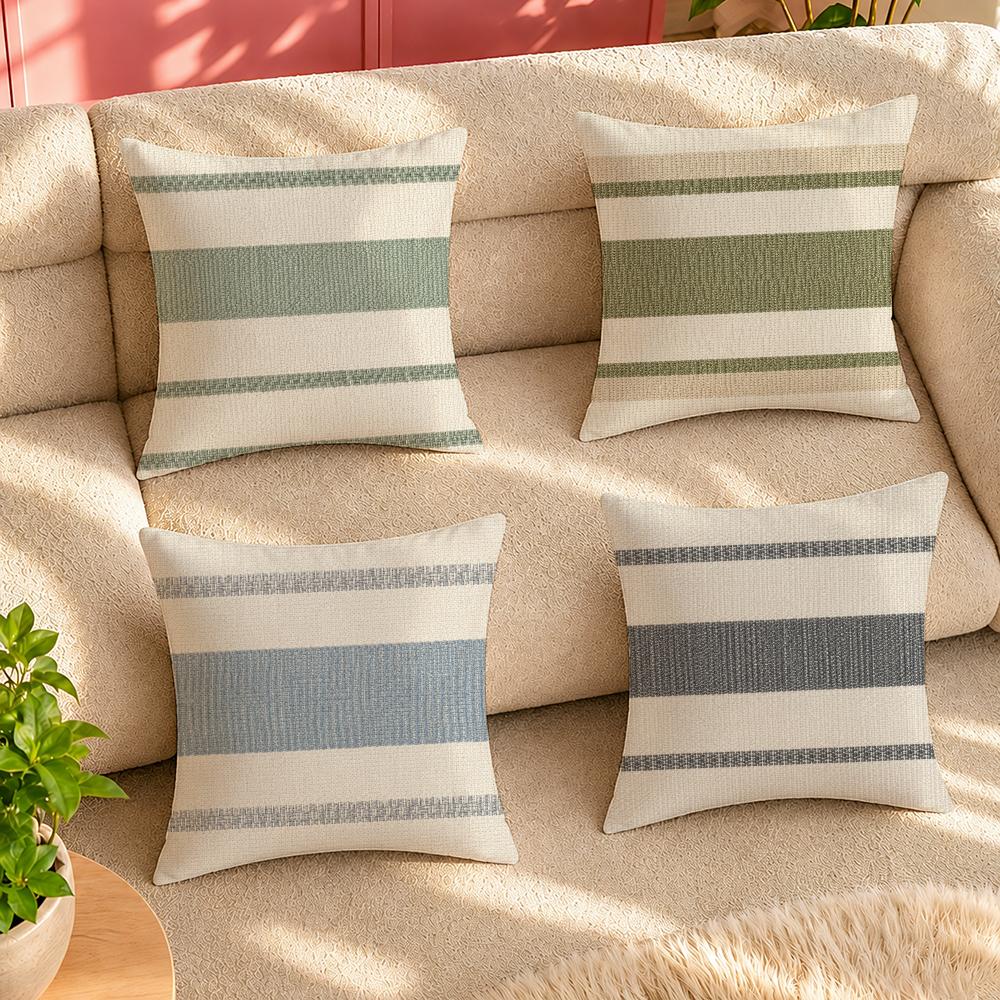 Textured Throw Natural - Natural Stripe Texture Art Cushion Cover