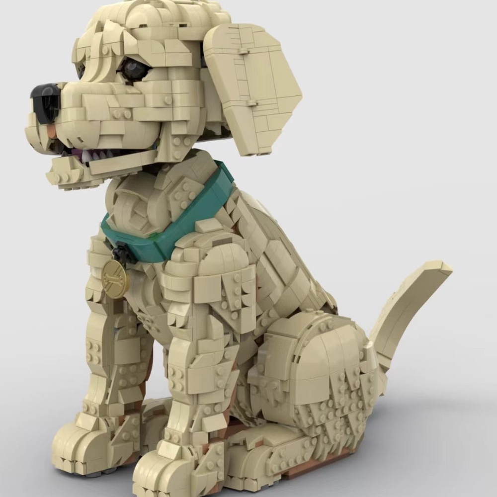 Interior Design Lego - Young Golden Retriever Dog Construction Brick