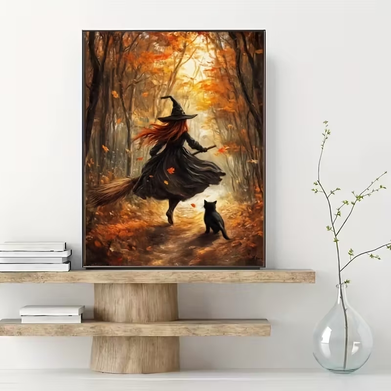 Retro Alloween Autumn Witch On - đánh giá và giá Interior Design Living Room